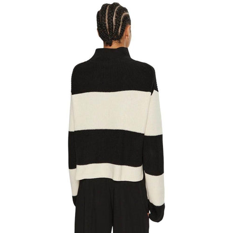 Calvin Klein Jeans Black And White Cotton Sweater - Hilstor