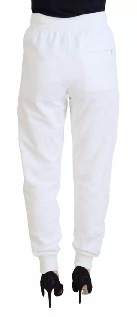 Dolce & Gabbana White Cotton Women Sweatpants Trouser Pants - Hilstor