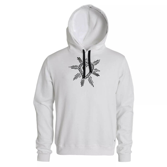 Dolce & Gabbana White Sacred Heart Hooded Sweatshirt Sweater - Hilstor