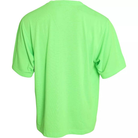 Dolce & Gabbana Green Embossed Logo Crew Neck Neon T-shirt - Hilstor