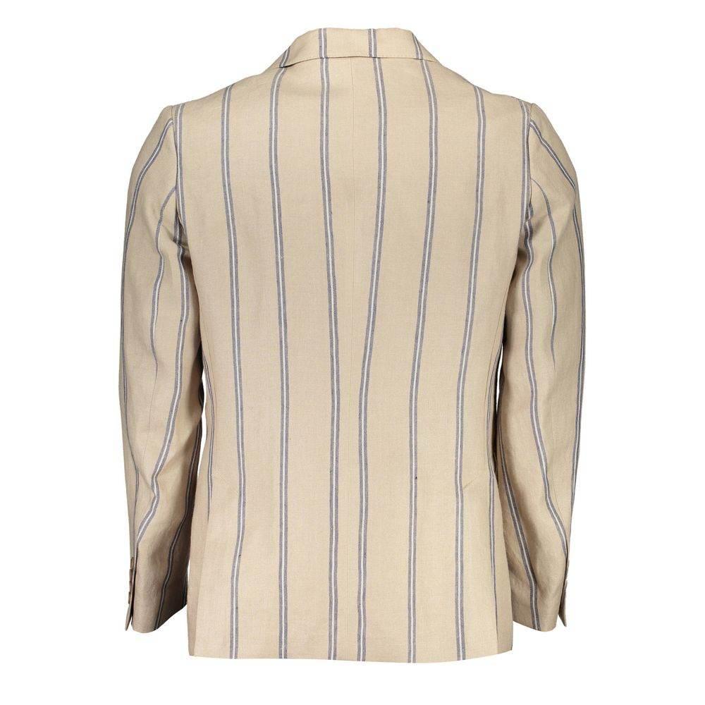 Gant Beige Linen Men Jacket - Hilstor