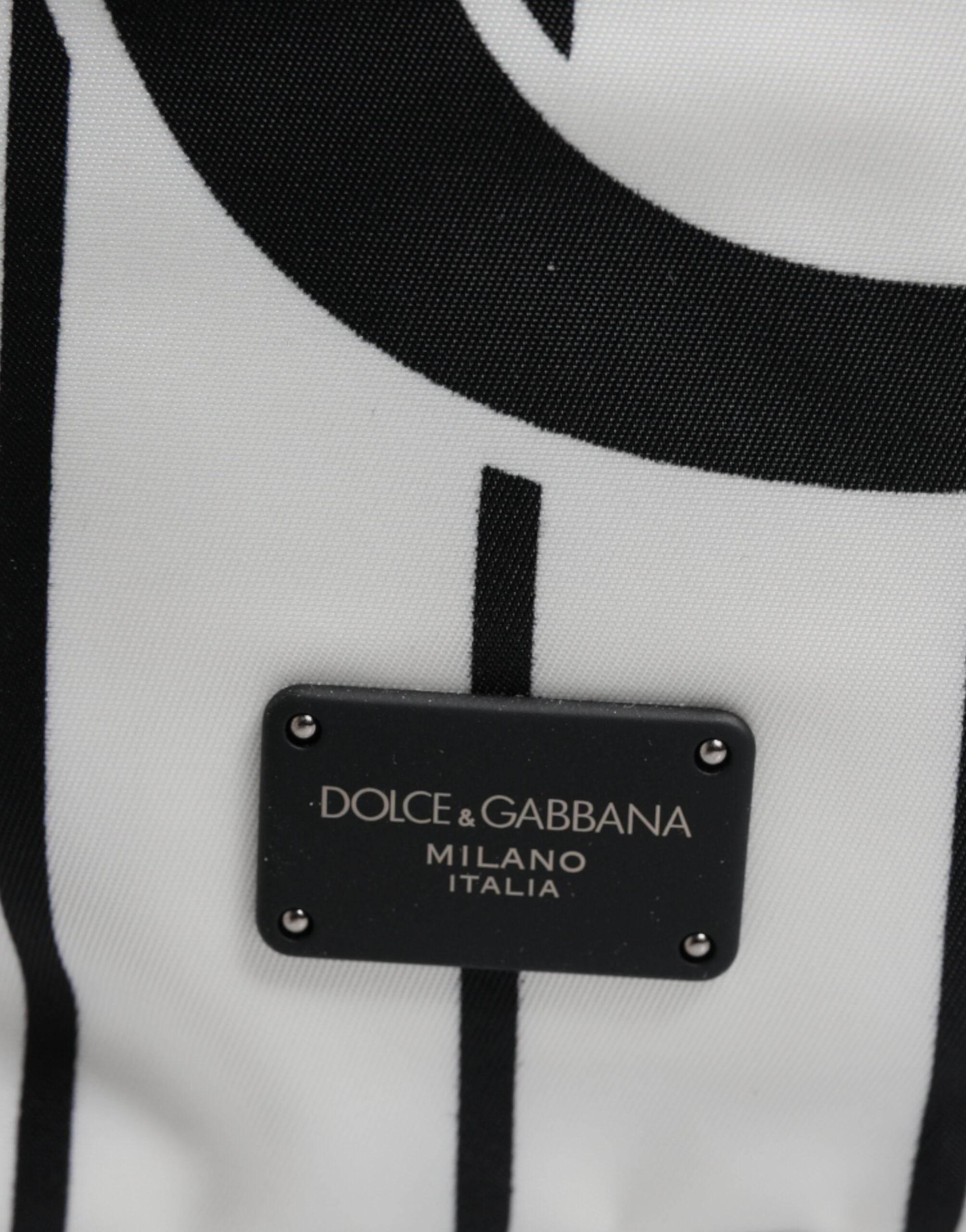 Dolce & Gabbana Black White Vulcano Royal King Print Men Backpack Bag - Hilstor