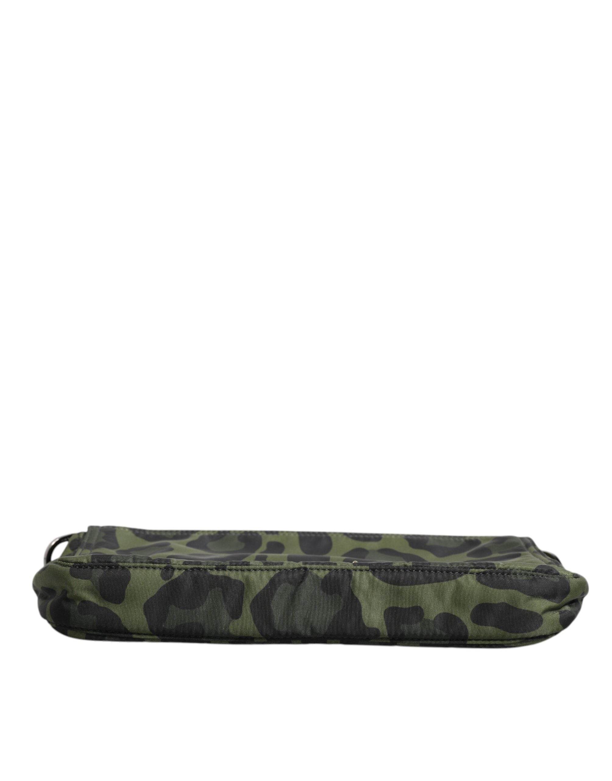 Dolce & Gabbana Green Nylon Leopard Print Shell Messenger Crossbody Bag - Hilstor