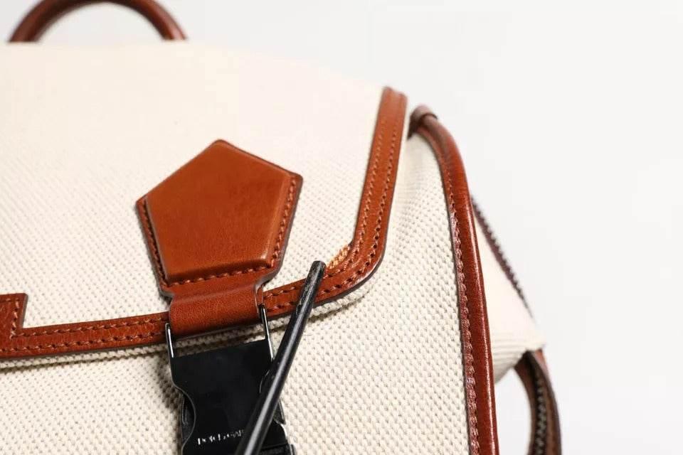 Dolce & Gabbana Beige Brown Canvas Leather EDGE Travel Men Back Pack Bag - Hilstor