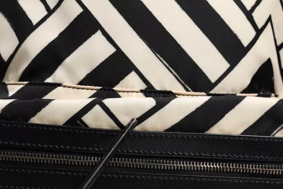 Dolce & Gabbana Black White Nylon Leather Travel Back Pack Bag - Hilstor