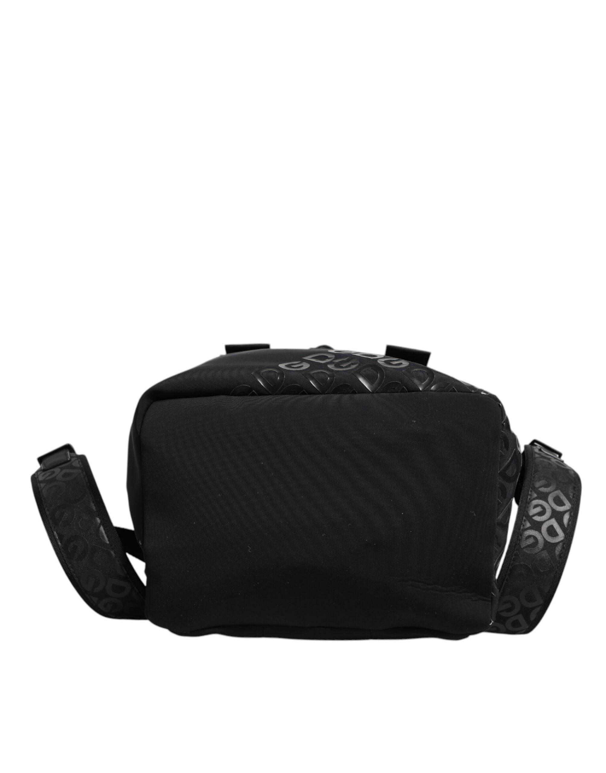 Dolce & Gabbana Black Neoprene Nylon DG Logo School Backpack Bag - Hilstor