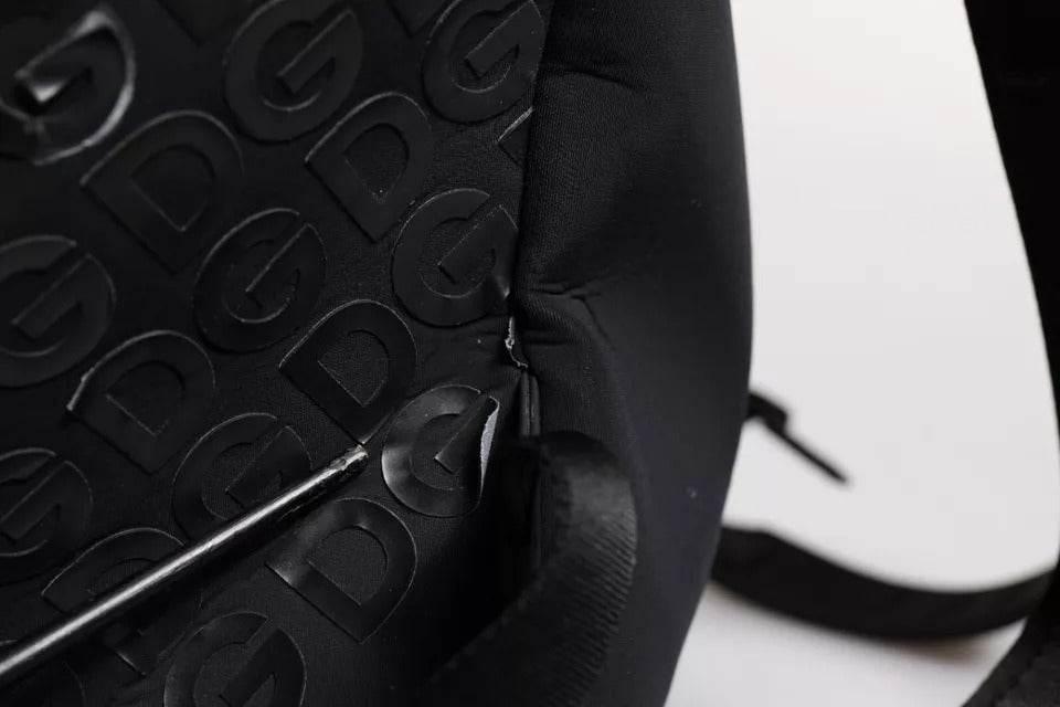 Dolce & Gabbana Black Neoprene Nylon DG Logo School Backpack Bag - Hilstor