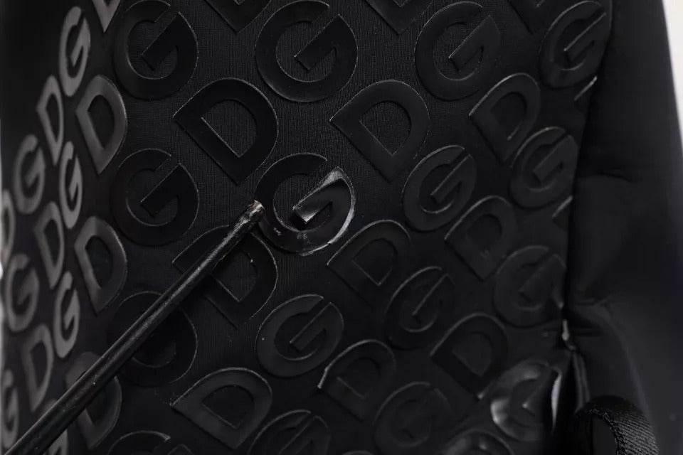 Dolce & Gabbana Black Neoprene Nylon DG Logo School Backpack Bag - Hilstor