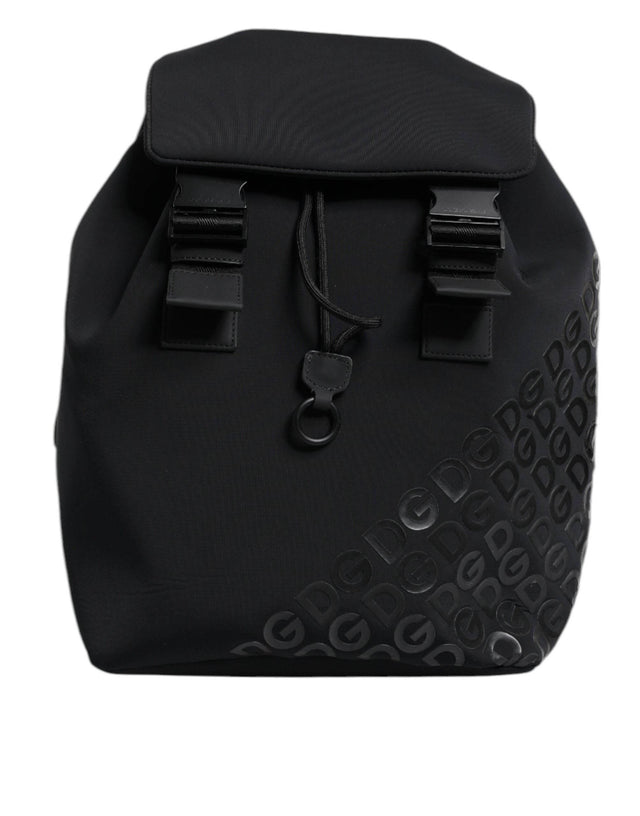Dolce & Gabbana Black Neoprene Nylon DG Logo School Backpack Bag - Hilstor