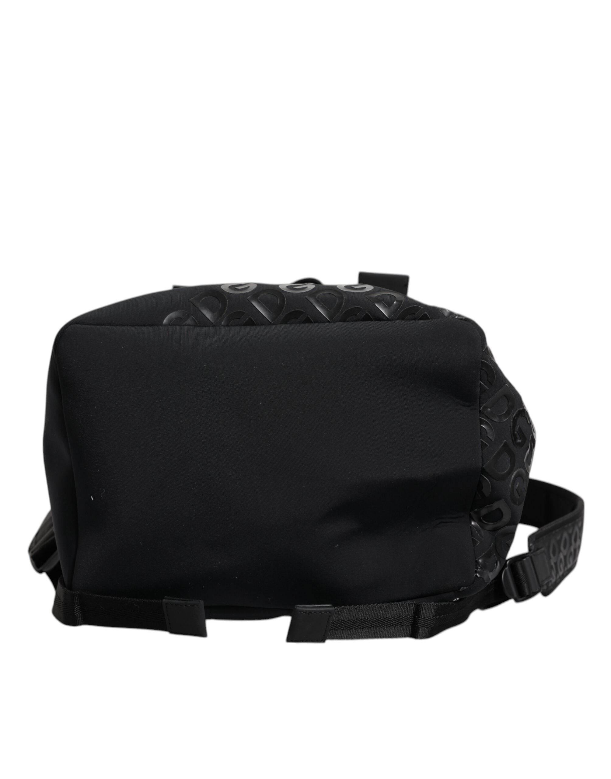 Dolce & Gabbana Black Neoprene Nylon DG Logo School Backpack Bag - Hilstor
