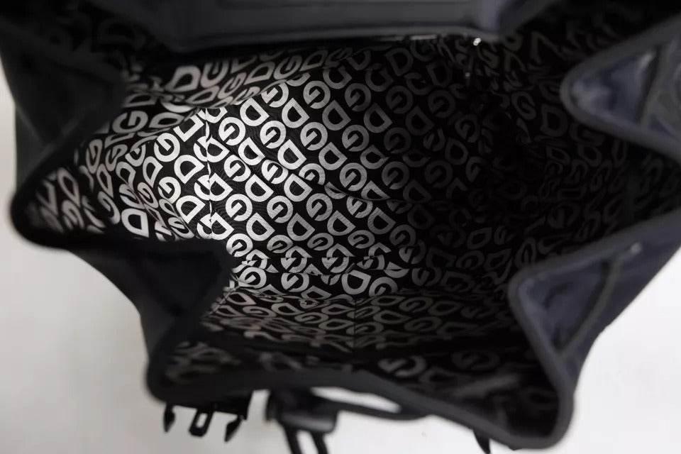 Dolce & Gabbana Black Neoprene Nylon DG Logo School Backpack Bag - Hilstor