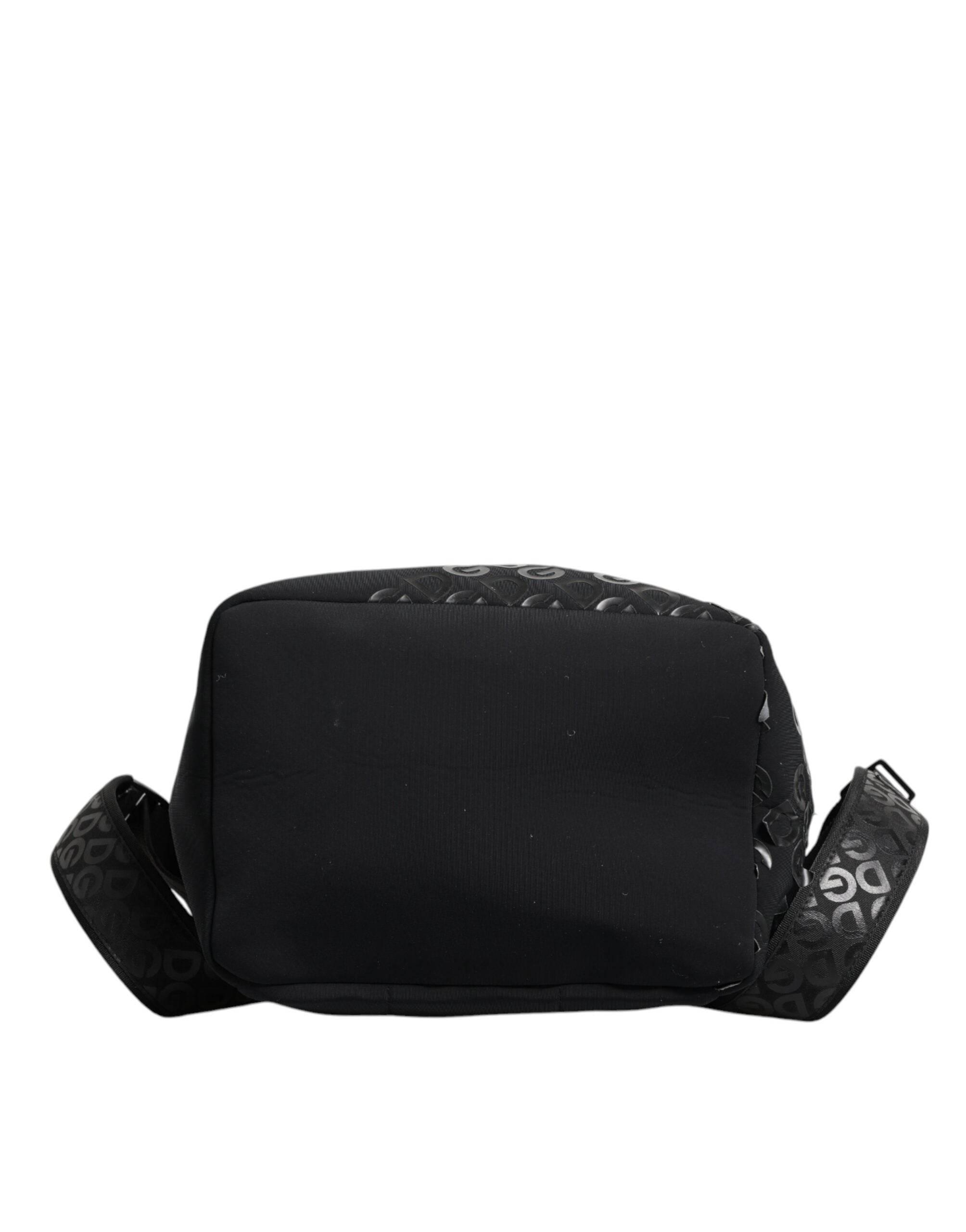 Dolce & Gabbana Black Neoprene Nylon DG Logo School Backpack Bag - Hilstor