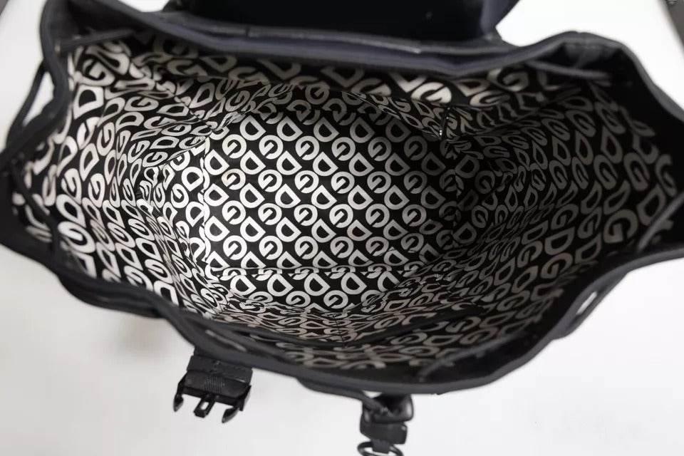 Dolce & Gabbana Black Neoprene Nylon DG Logo School Backpack Bag - Hilstor