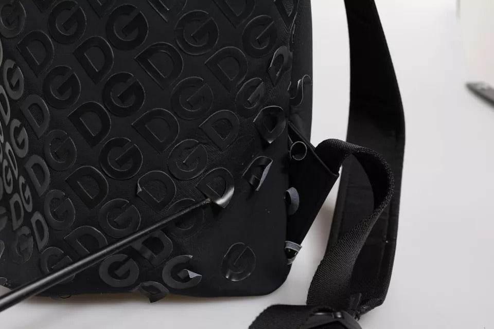 Dolce & Gabbana Black Neoprene Nylon DG Logo School Backpack Bag - Hilstor
