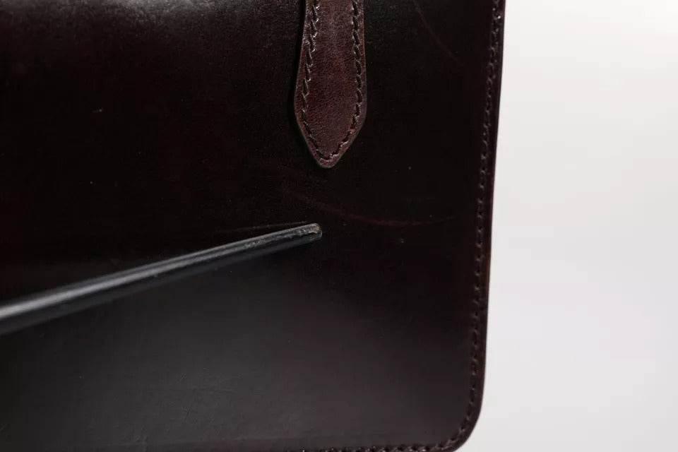 Dolce & Gabbana Maroon Horse Leather Logo Plaque Mini Crossbody Bag - Hilstor