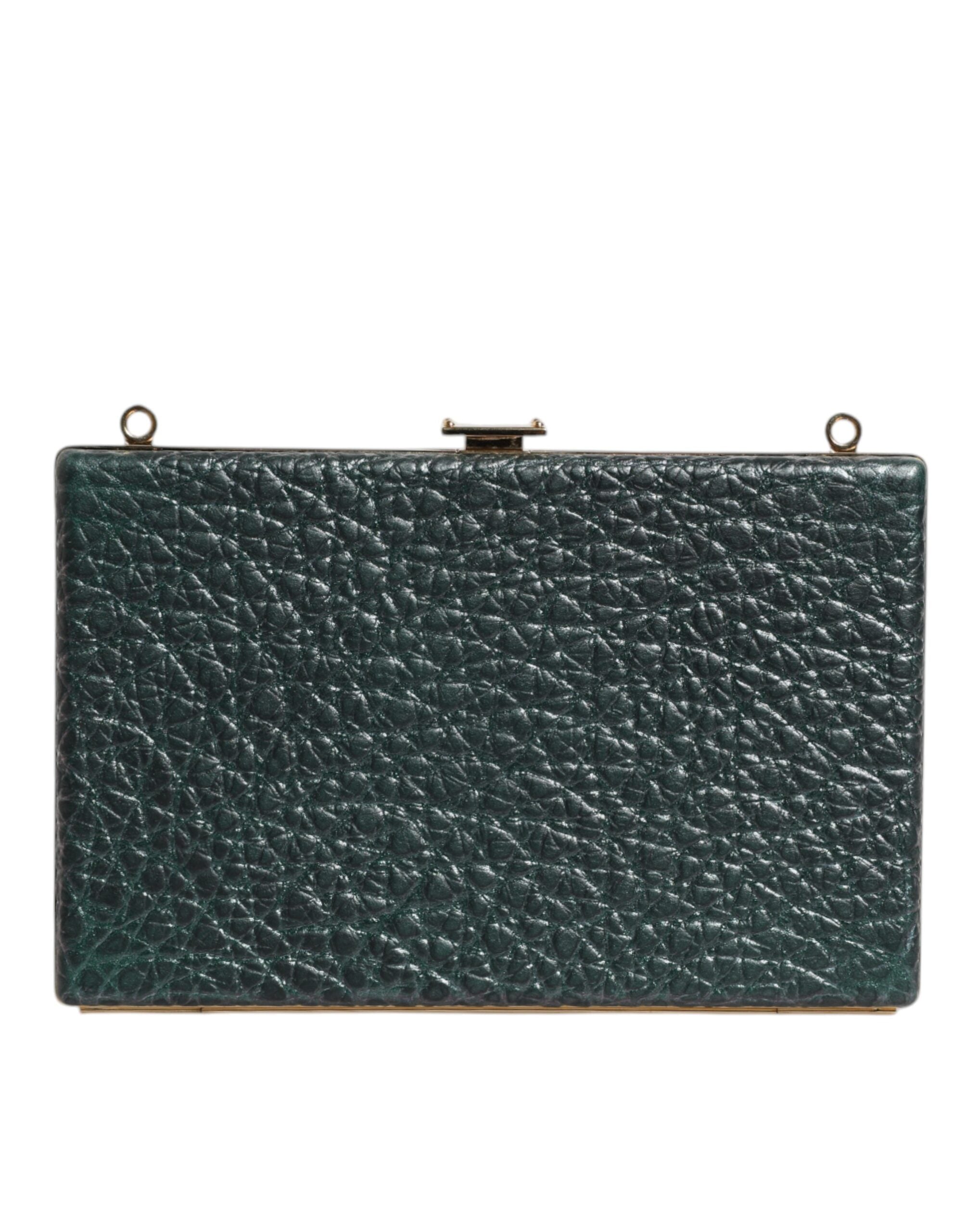 Dolce &amp; Gabbana sort læder clutch aften crossbody taske