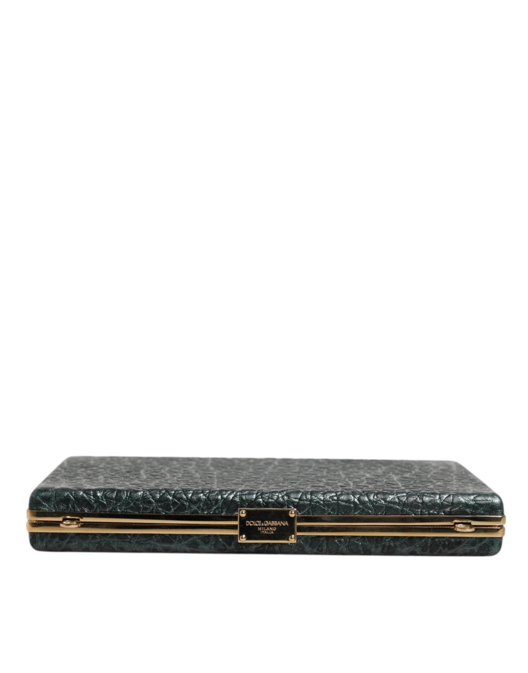 Dolce & Gabbana Black Leather Clutch Evening Crossbody Bag - Hilstor