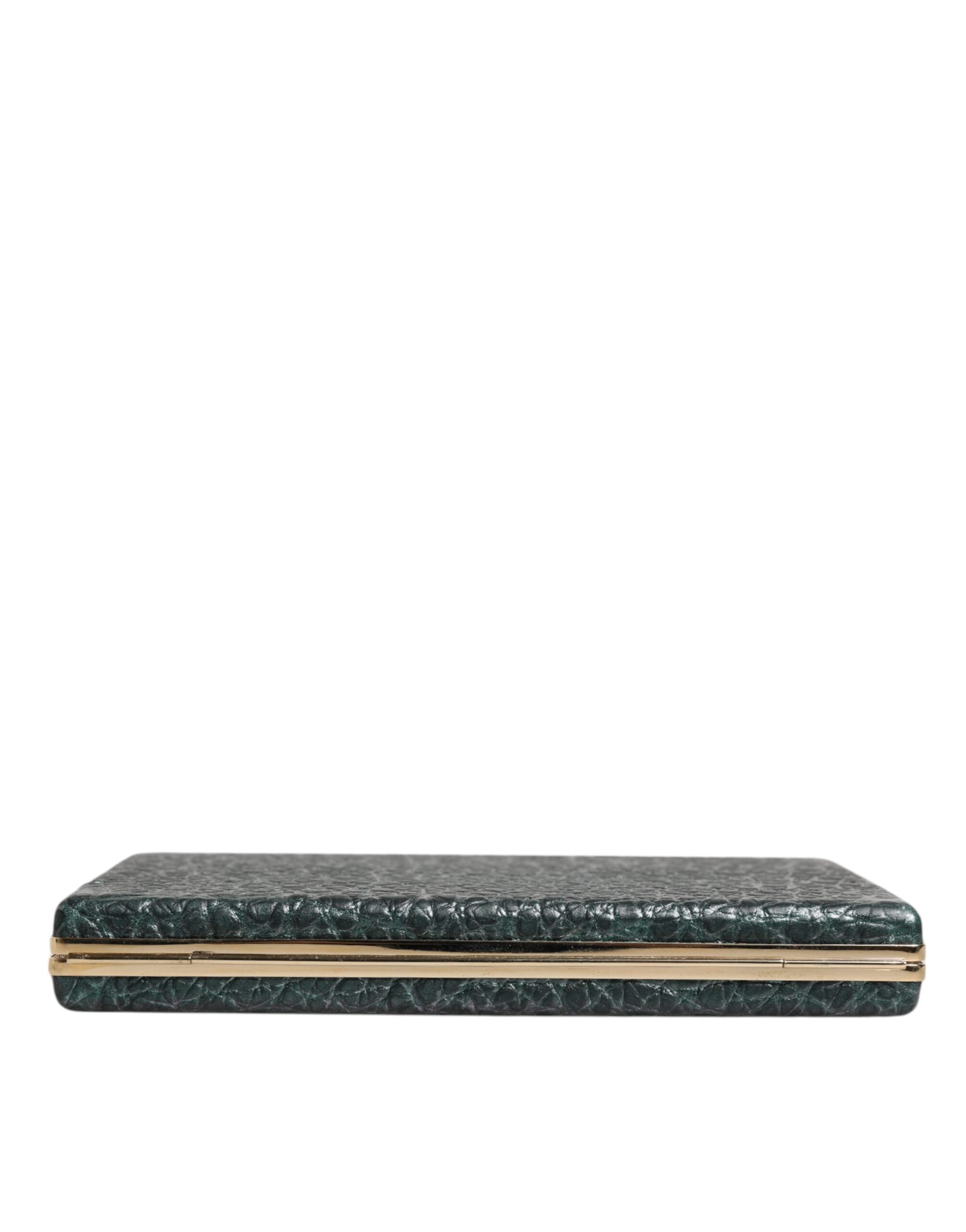 Dolce &amp; Gabbana sort læder clutch aften crossbody taske