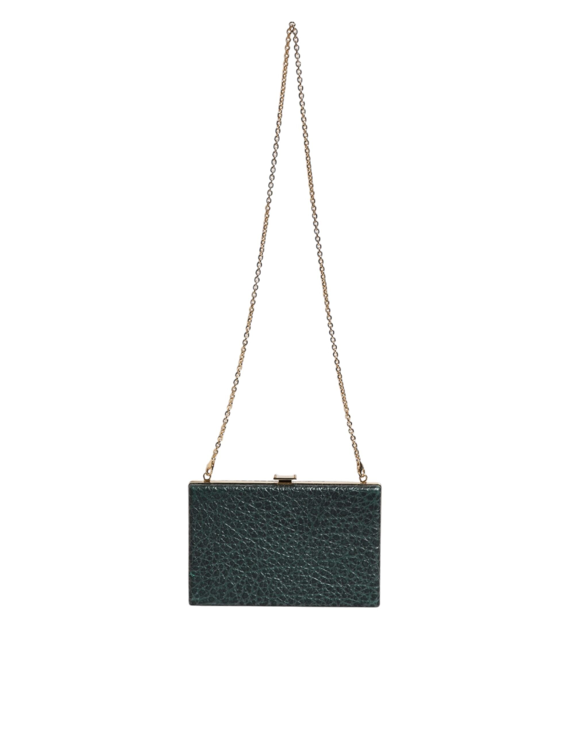 Dolce &amp; Gabbana sort læder clutch aften crossbody taske