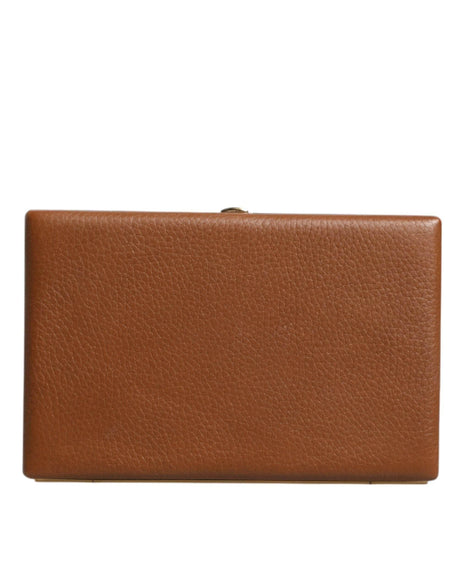 Dolce & Gabbana Brown Leather Clutch Evening Crossbody Bag - Hilstor