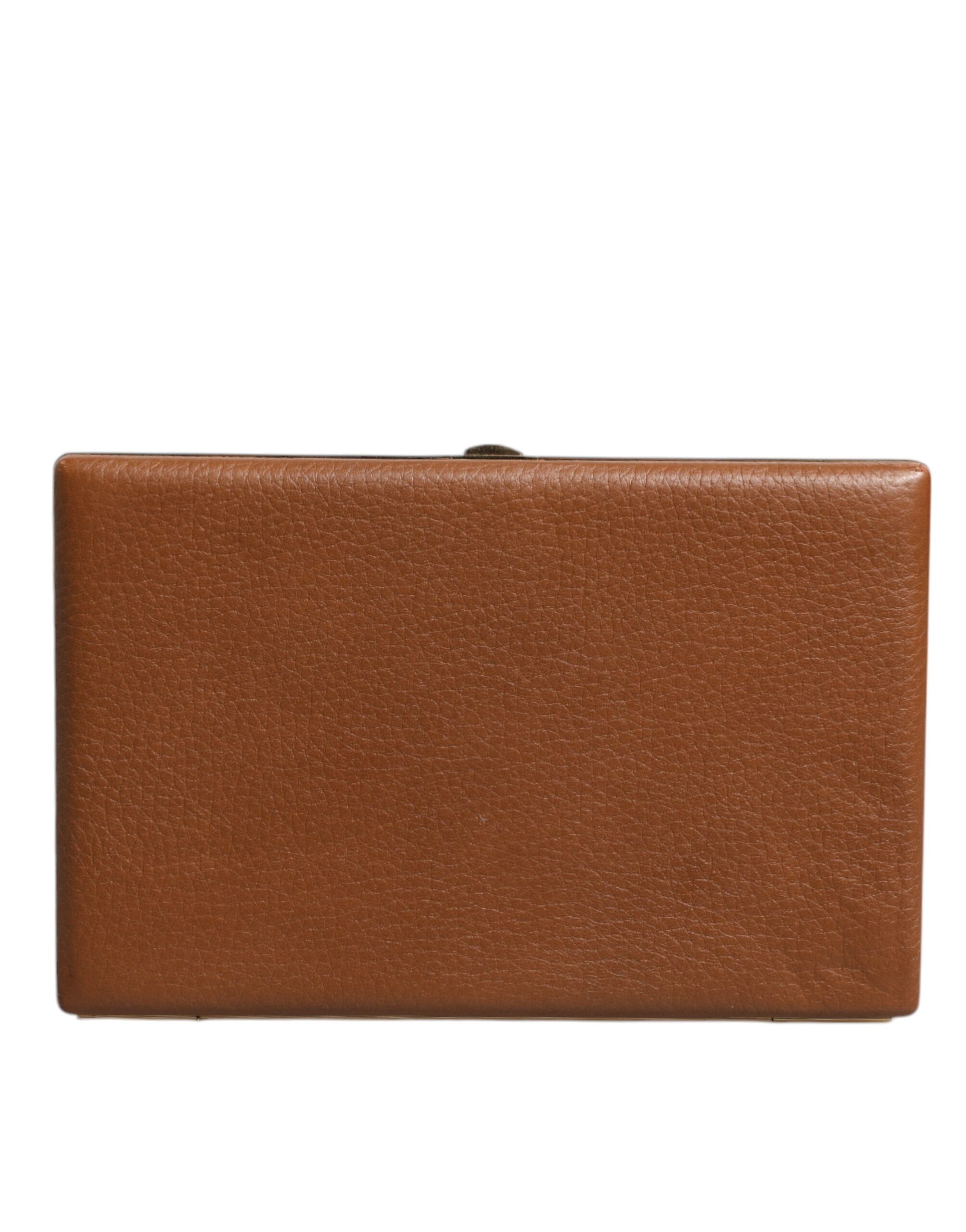 Dolce &amp; Gabbana brun læder clutch aften crossbody taske