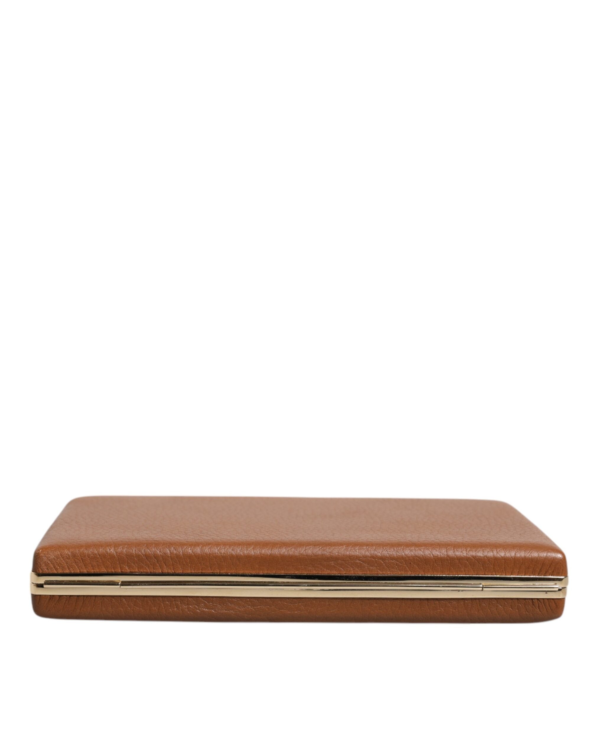 Dolce &amp; Gabbana brun læder clutch aften crossbody taske