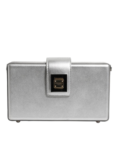 Dolce & Gabbana Metallic Silver DG BOX Leather Shoulder Strap Bag - Hilstor