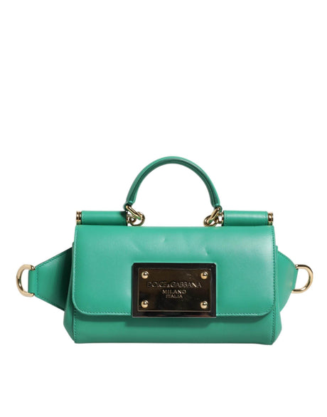 Dolce & Gabbana Emerald Green CalfskinLeather DG Logo Shoulder Bag - Hilstor