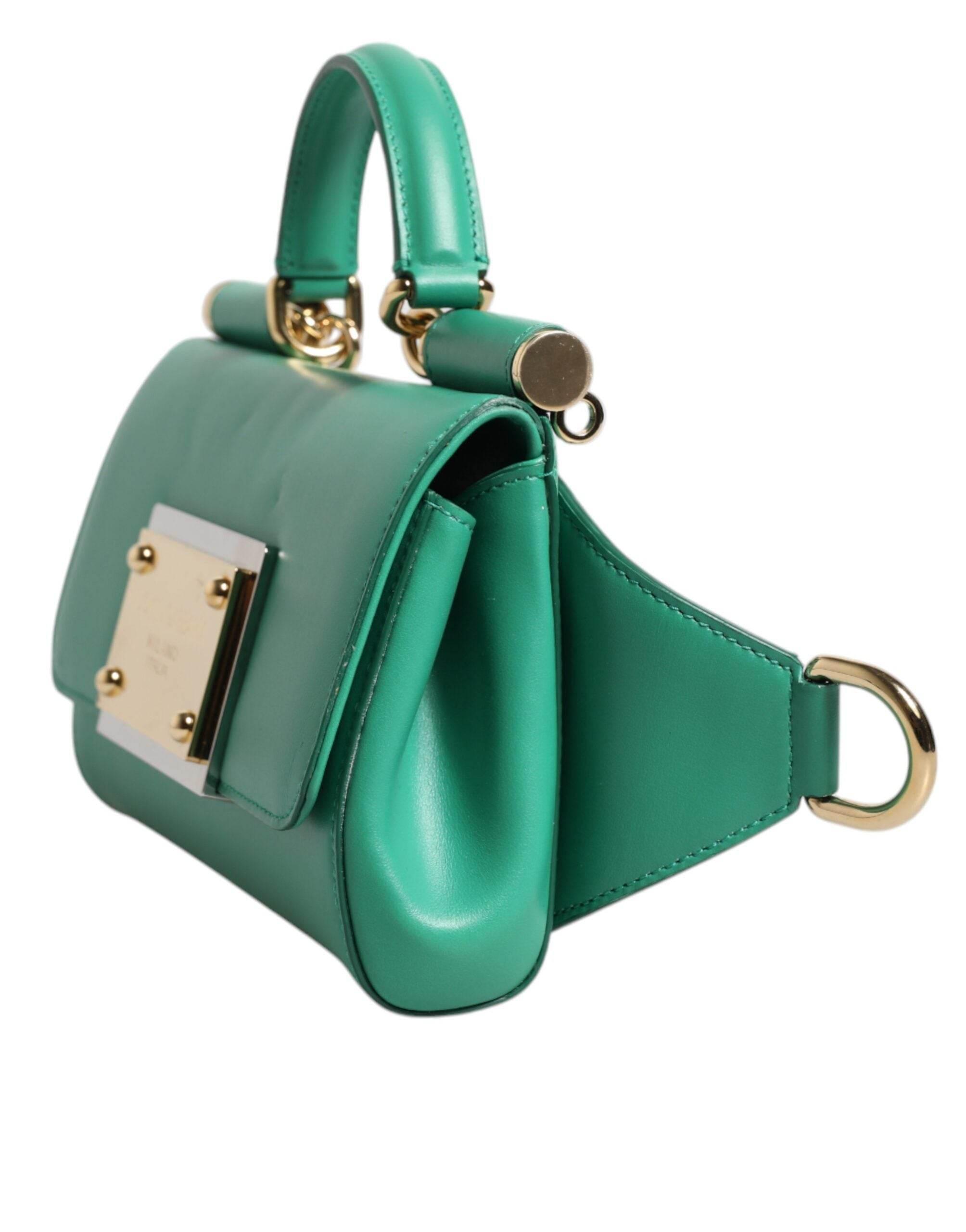 Dolce & Gabbana Emerald Green CalfskinLeather DG Logo Shoulder Bag - Hilstor