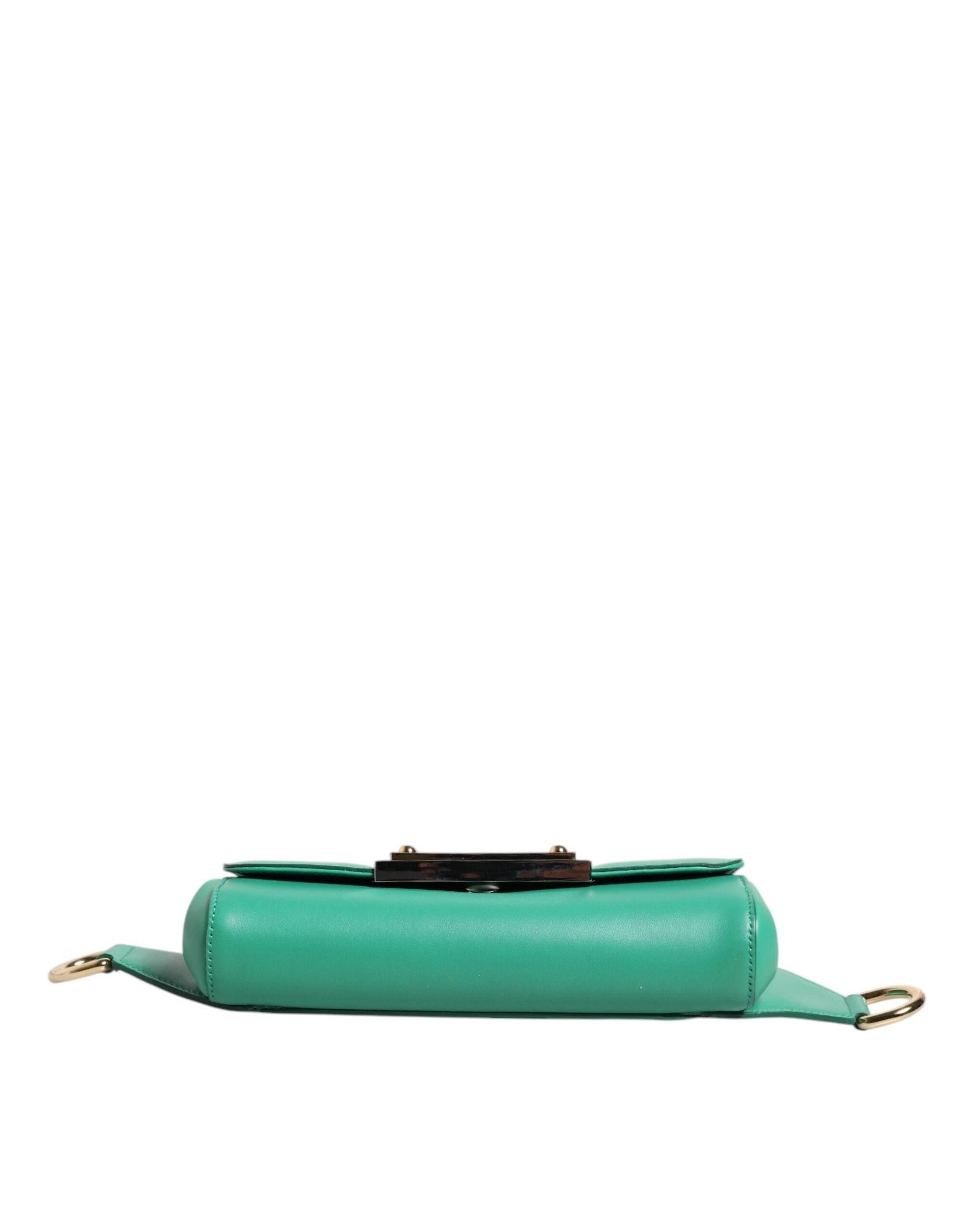 Dolce & Gabbana Emerald Green CalfskinLeather DG Logo Shoulder Bag - Hilstor