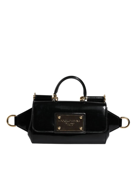 Dolce & Gabbana Black Calfskin Leather DG Logo Shoulder Bag - Hilstor
