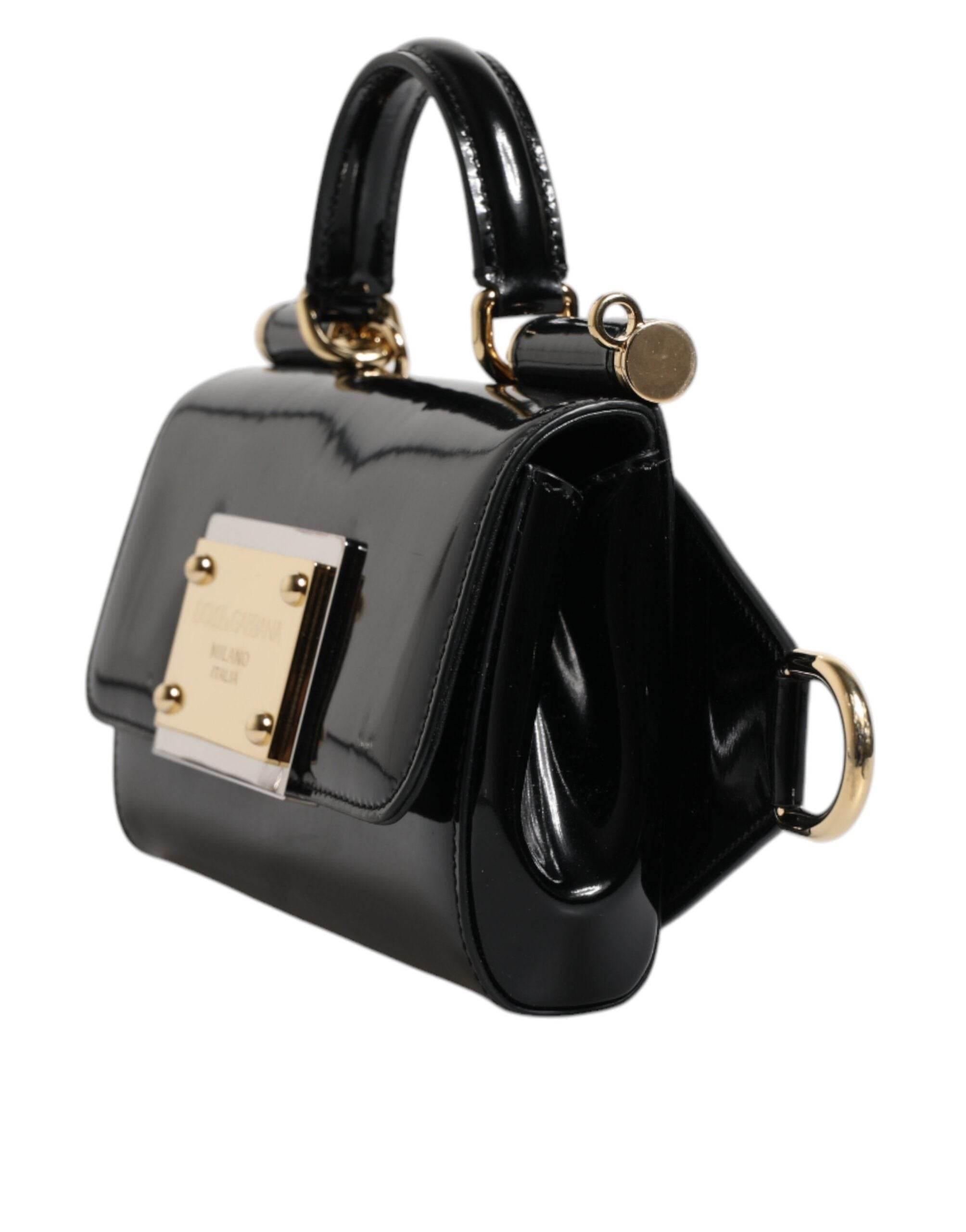 Dolce & Gabbana Black Calfskin Leather DG Logo Shoulder Bag - Hilstor