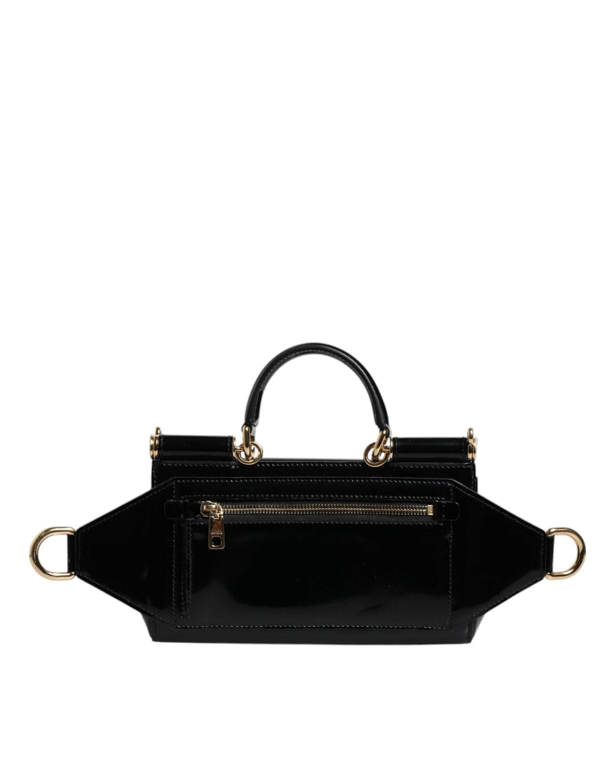 Dolce & Gabbana Black Calfskin Leather DG Logo Shoulder Bag - Hilstor