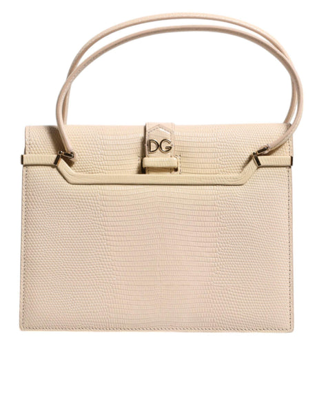 Dolce & Gabbana Beige Leather Ingrid Top Handle Shoulder Bag - Hilstor