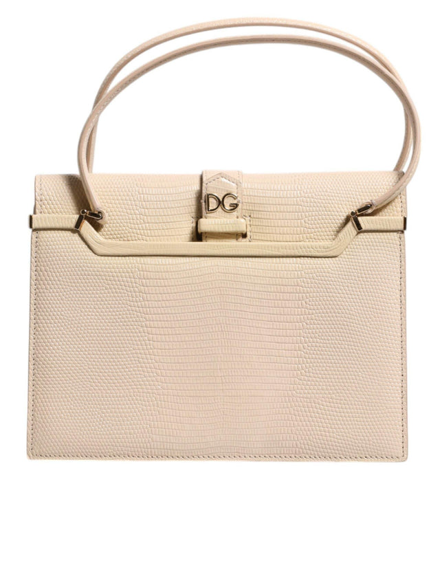 Dolce & Gabbana Beige Leather Ingrid Top Handle Shoulder Bag - Hilstor
