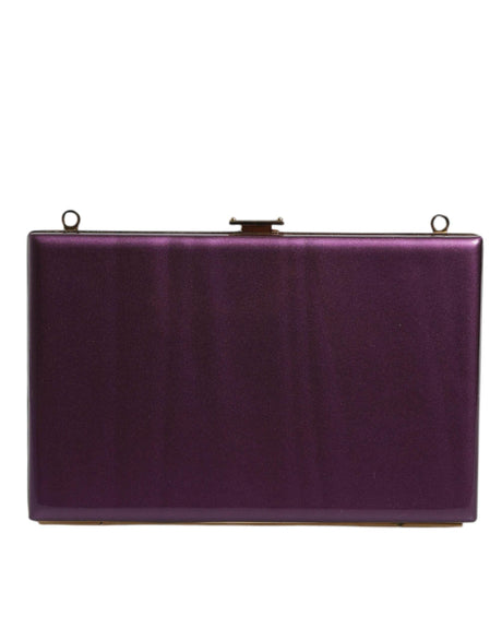 Dolce & Gabbana Purple Leather Clutch Evening Crossbody Bag - Hilstor