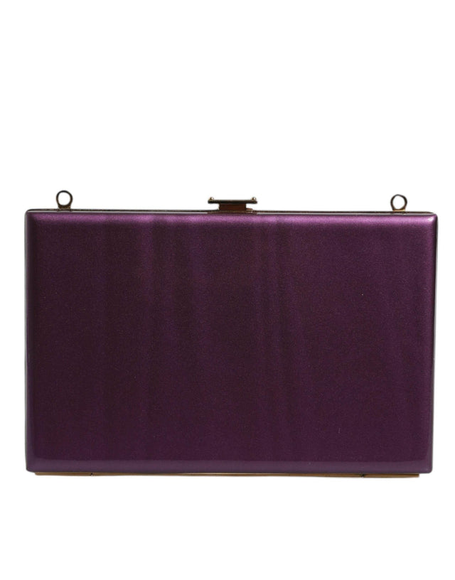 Dolce & Gabbana Purple Leather Clutch Evening Crossbody Bag - Hilstor