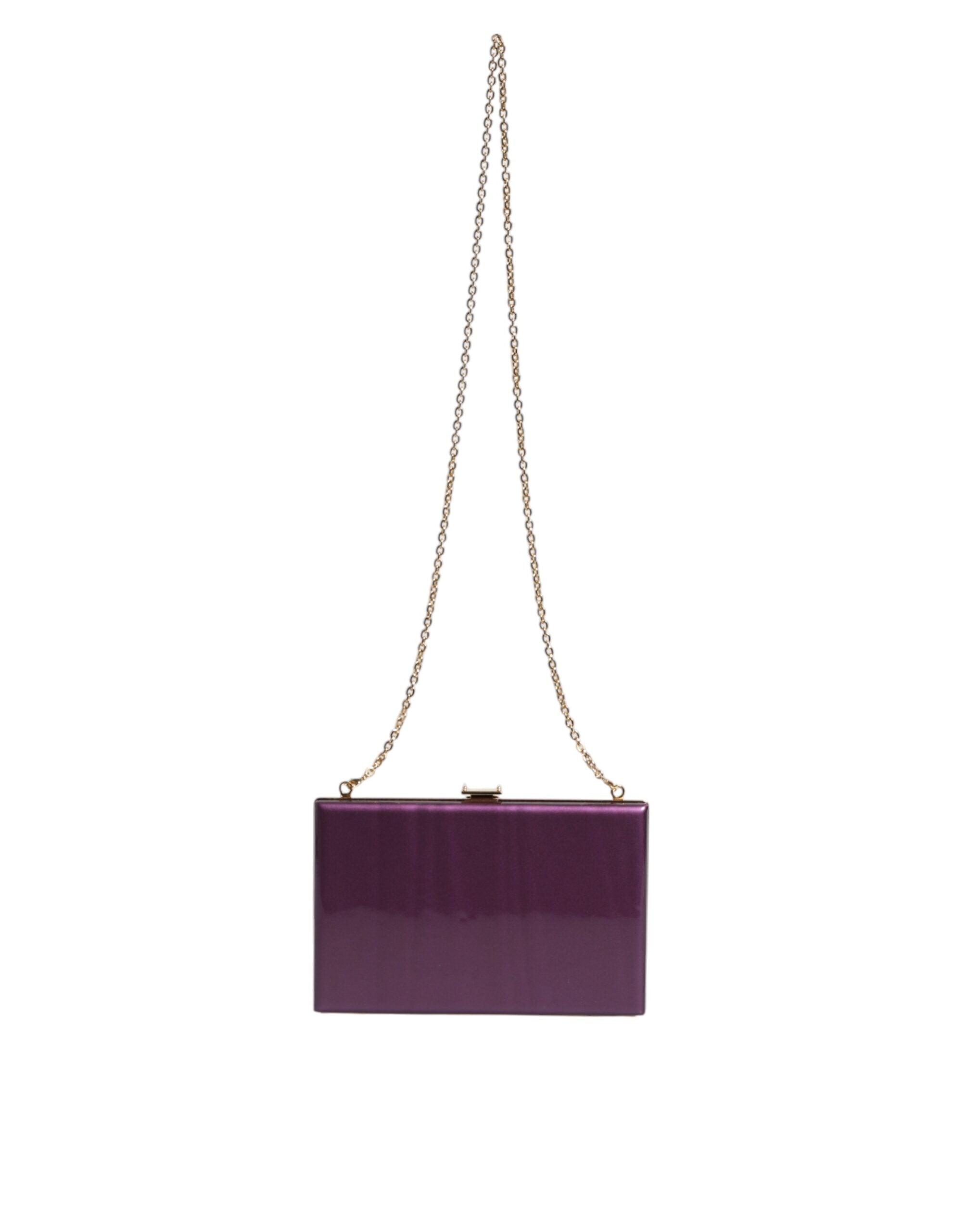 Dolce &amp; Gabbana Lilla Læder Clutch Evening Crossbody taske