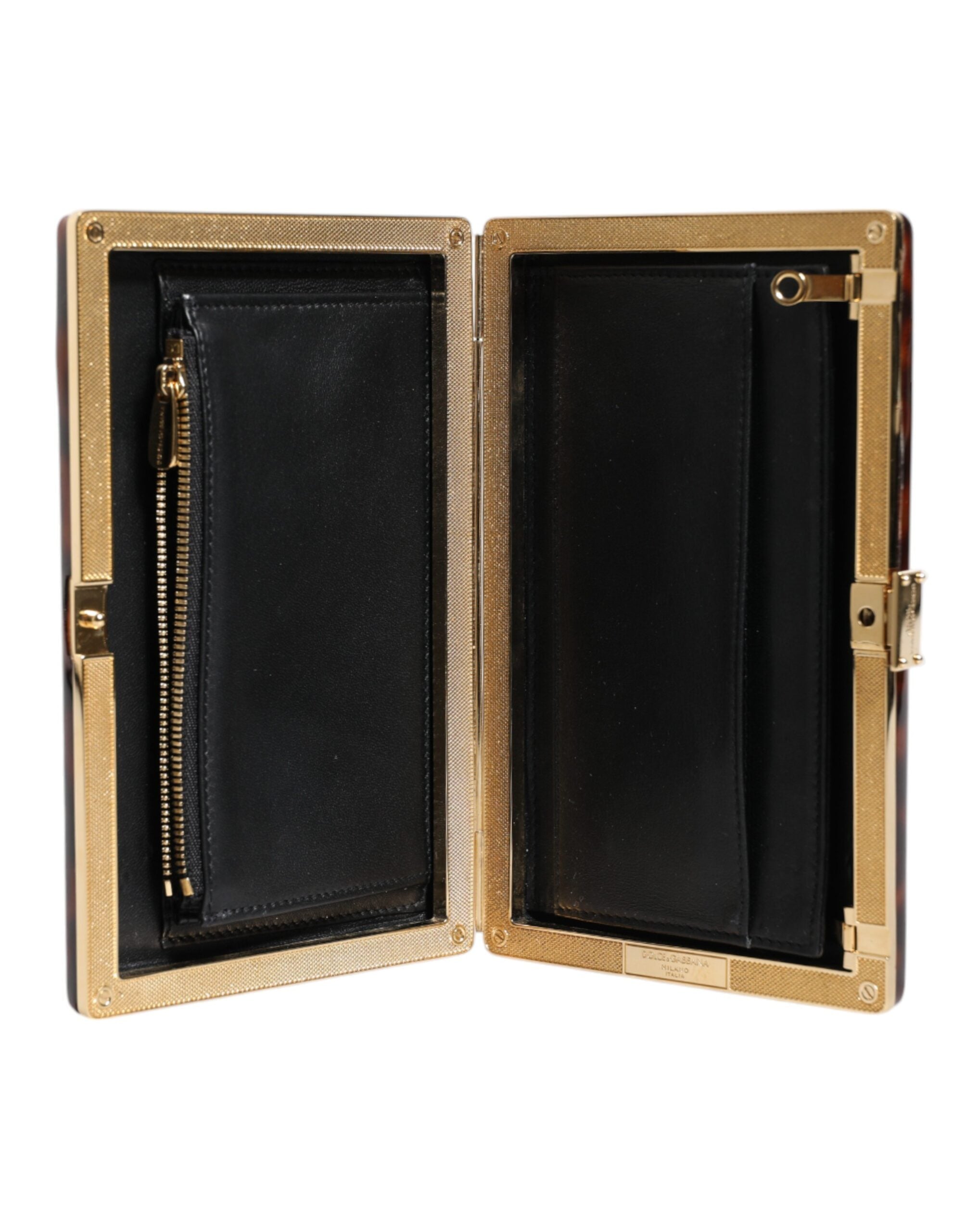 Dolce &amp; Gabbana brun læder clutch aften crossbody taske