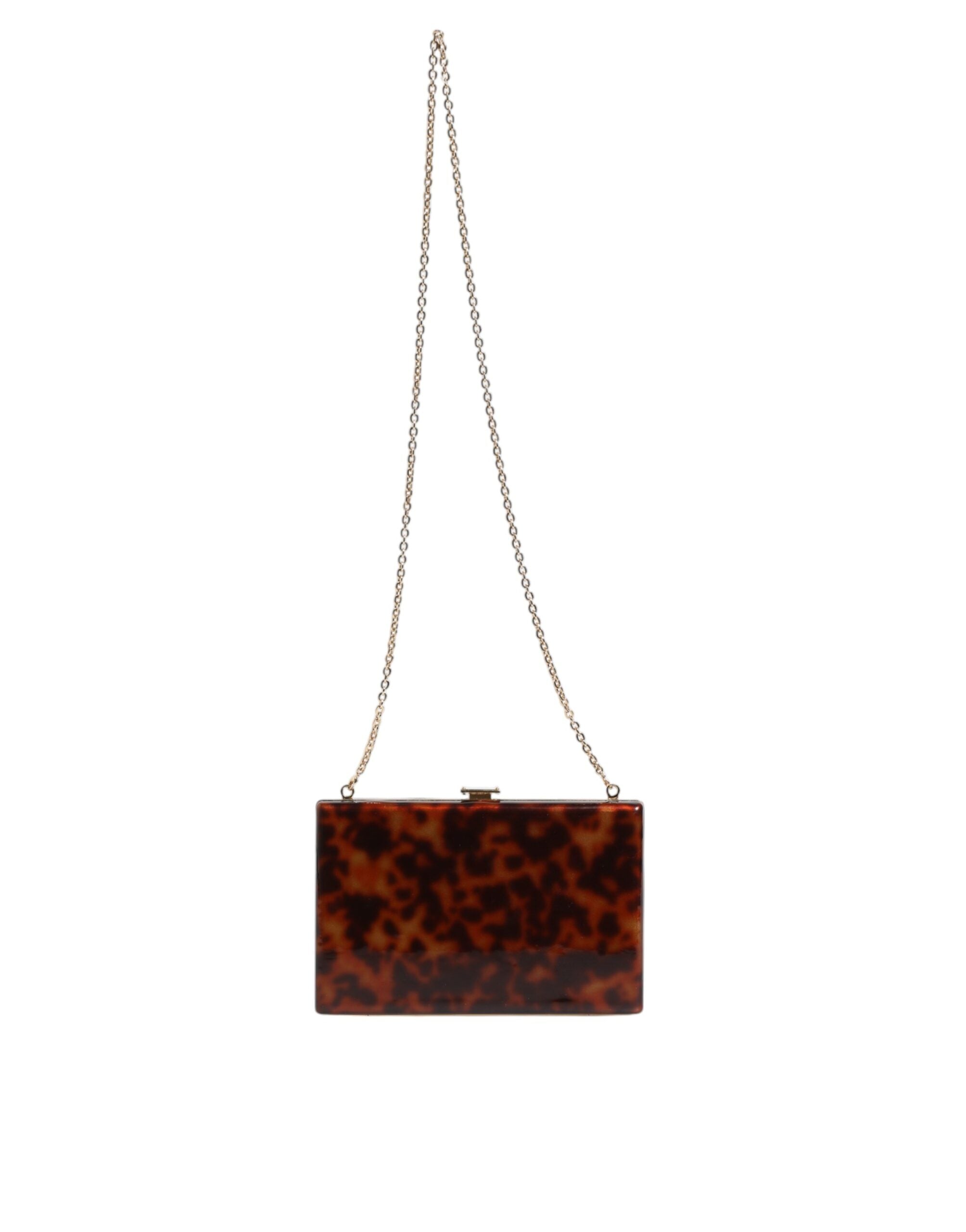 Dolce &amp; Gabbana brun læder clutch aften crossbody taske