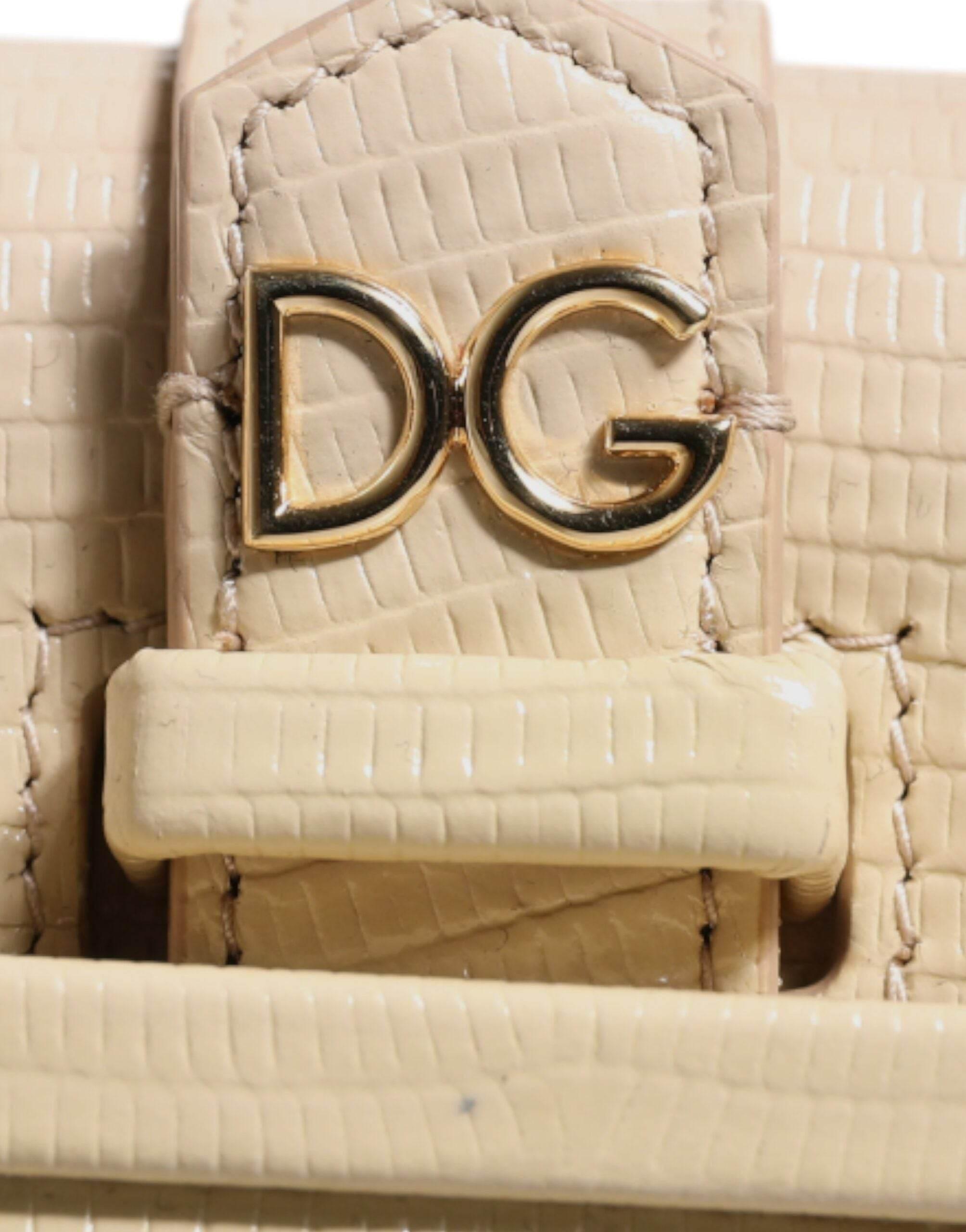 Dolce & Gabbana Beige Leather Ingrid Top Handle Shoulder Bag - Hilstor
