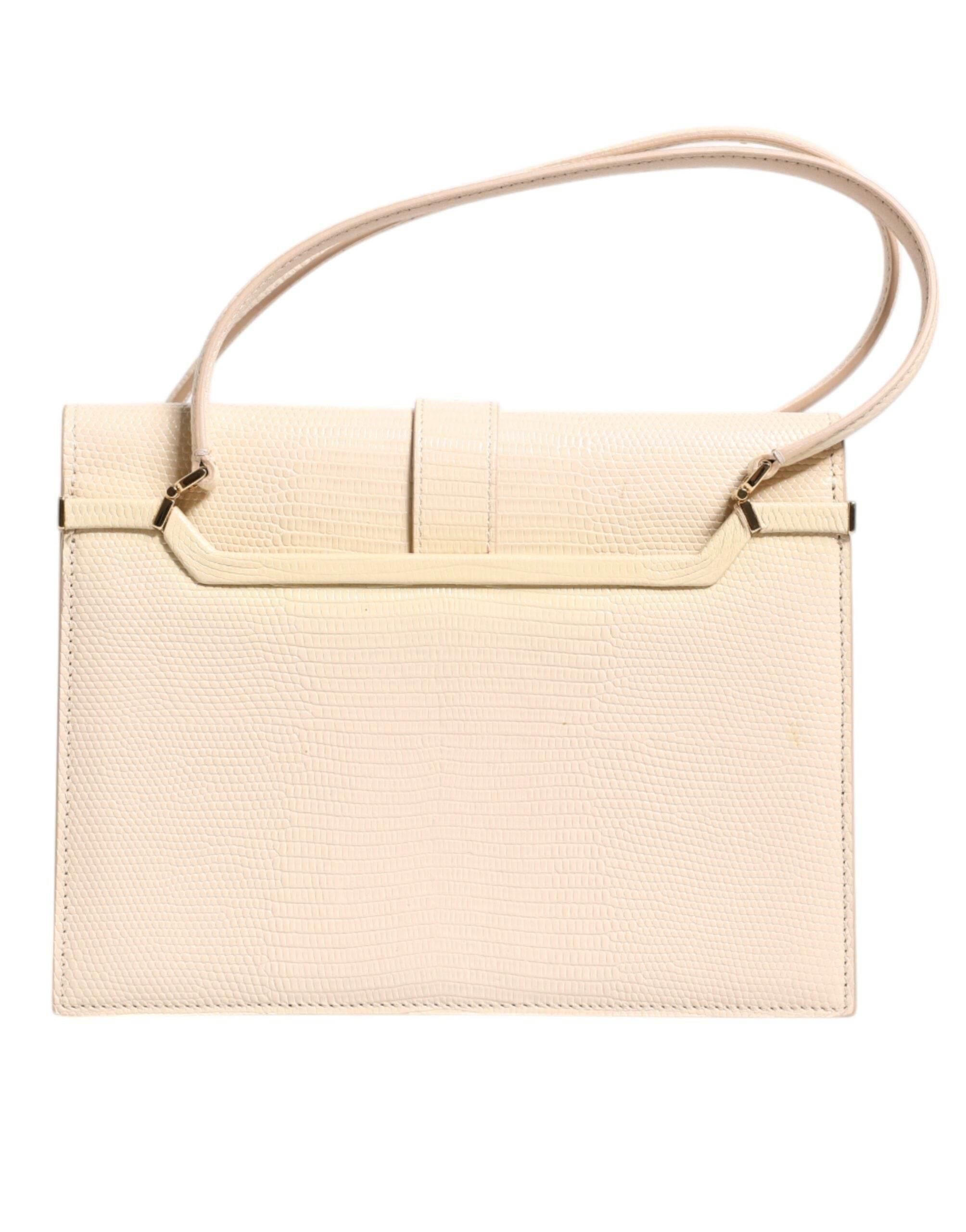 Dolce & Gabbana Beige Leather Ingrid Top Handle Shoulder Bag - Hilstor