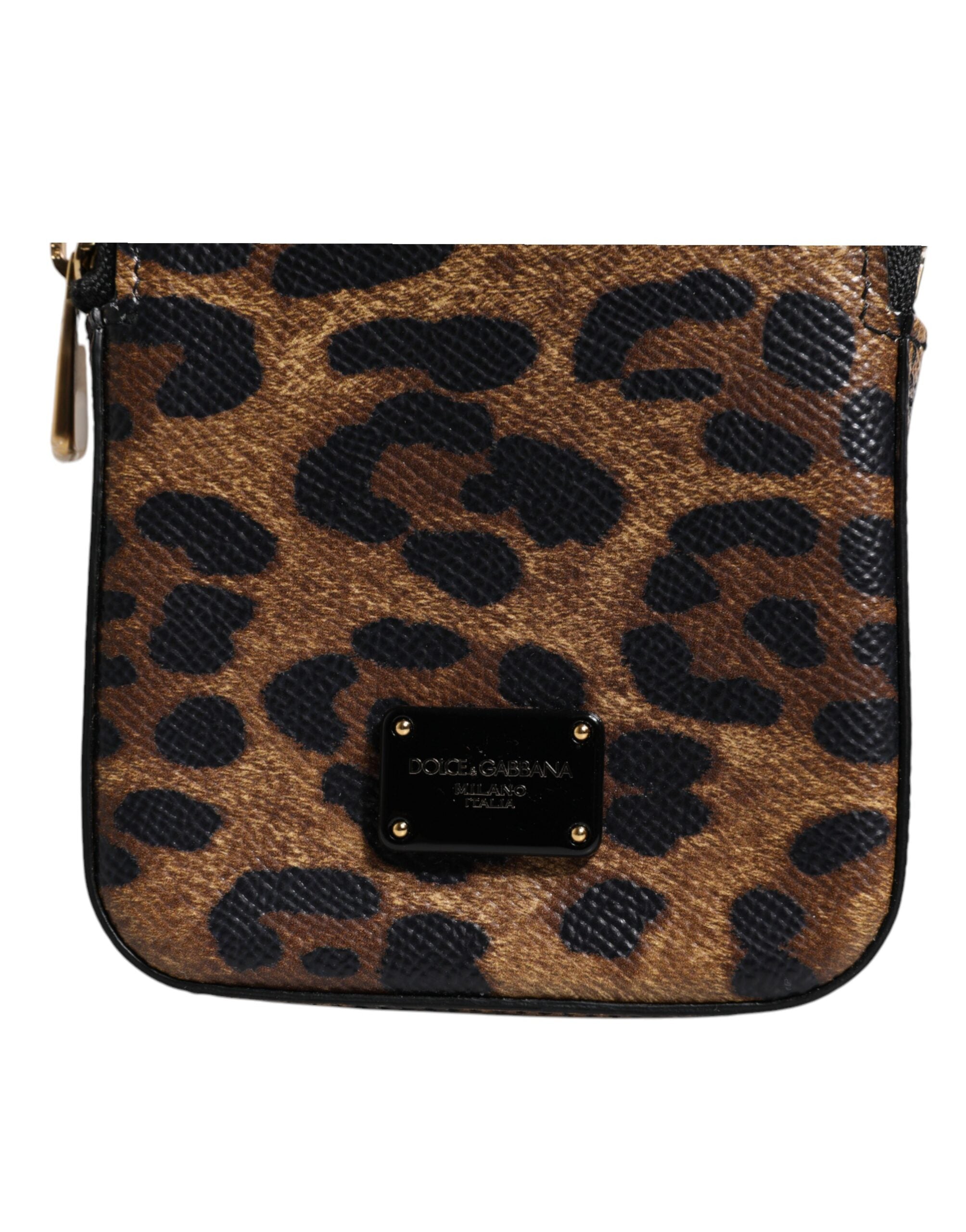 Dolce & Gabbana brun leopardprint Dauphine læder lynlås omkring tegnebog
