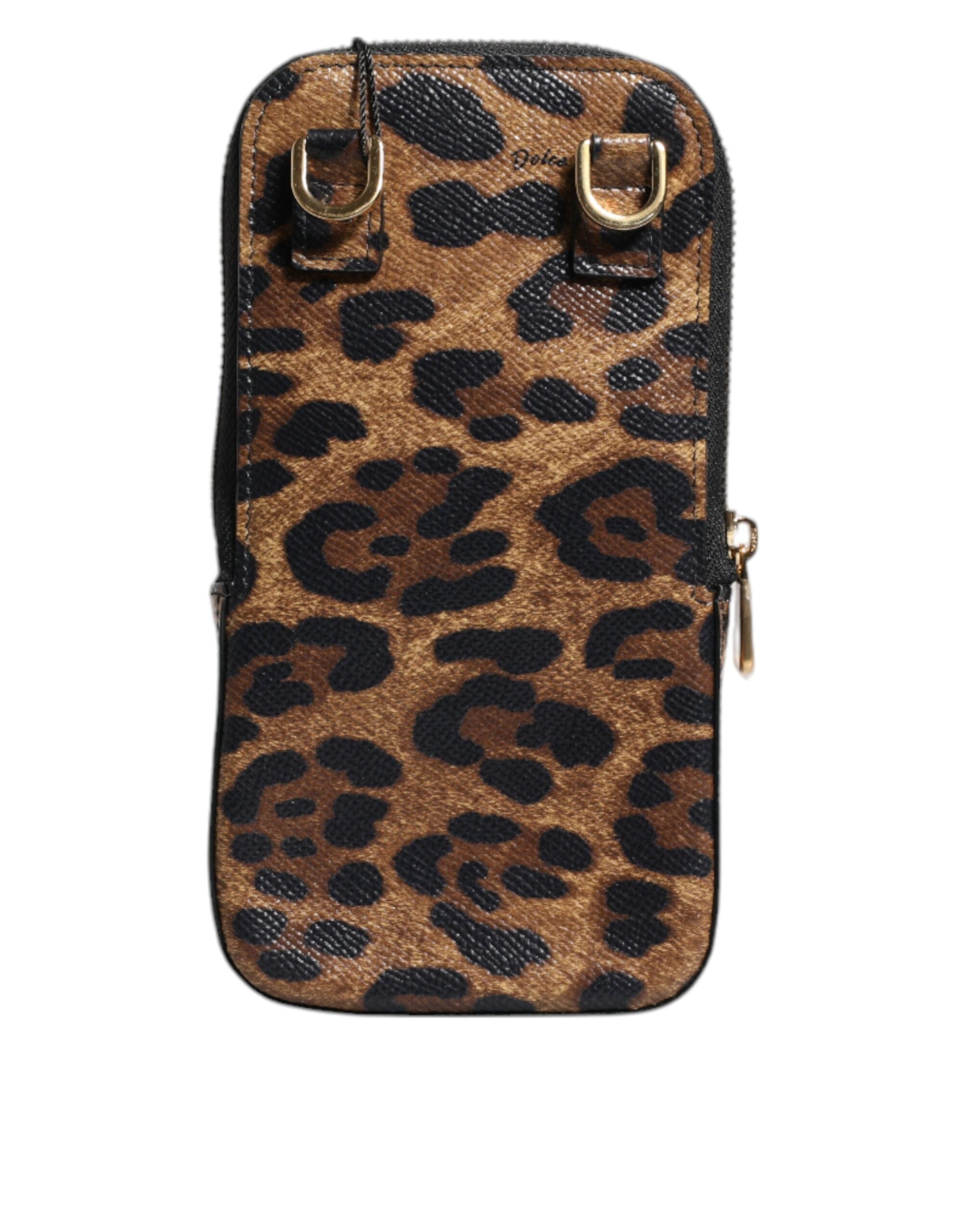 Dolce & Gabbana brun leopardprint Dauphine læder lynlås omkring tegnebog