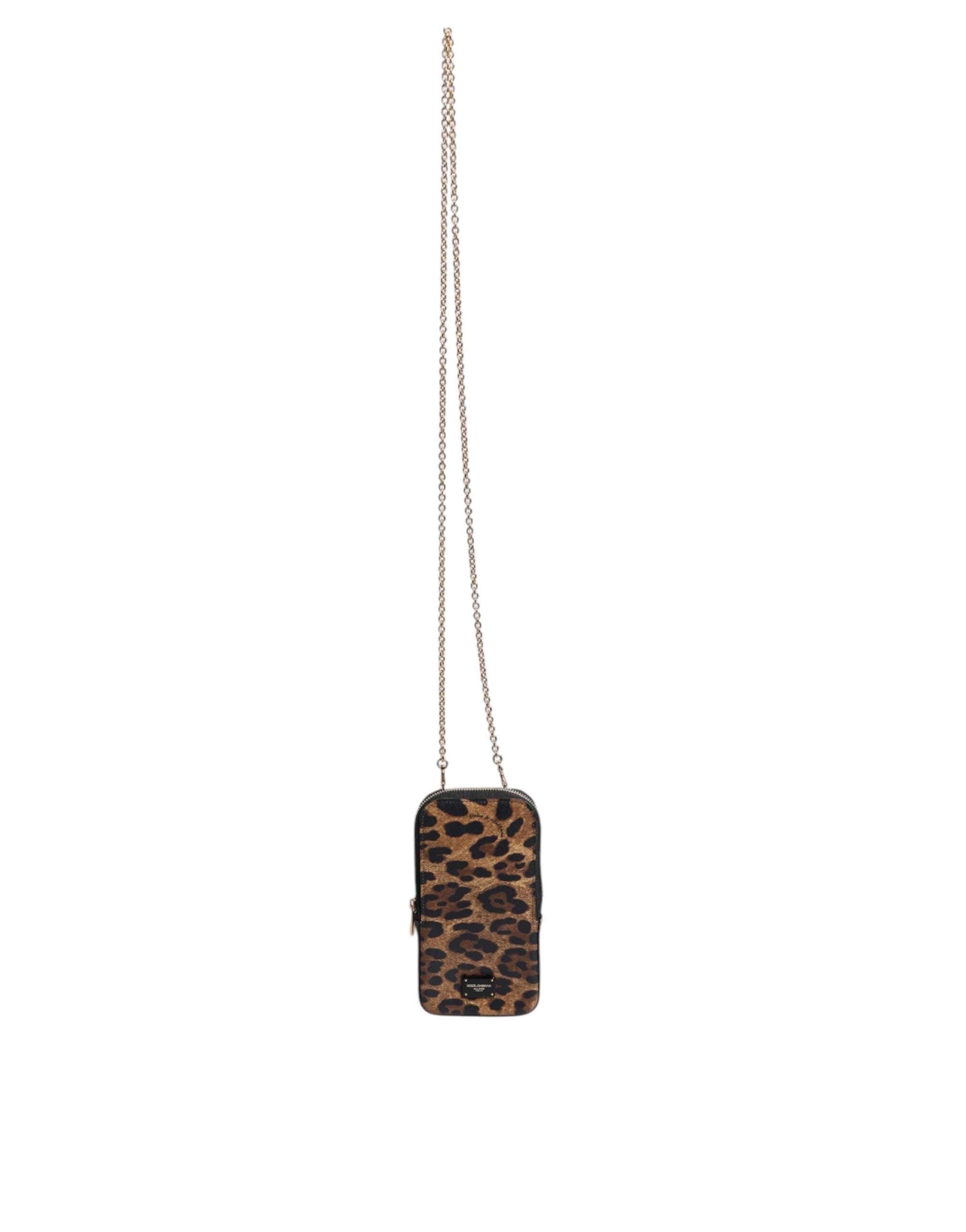Dolce & Gabbana brun leopardprint Dauphine læder lynlås omkring tegnebog