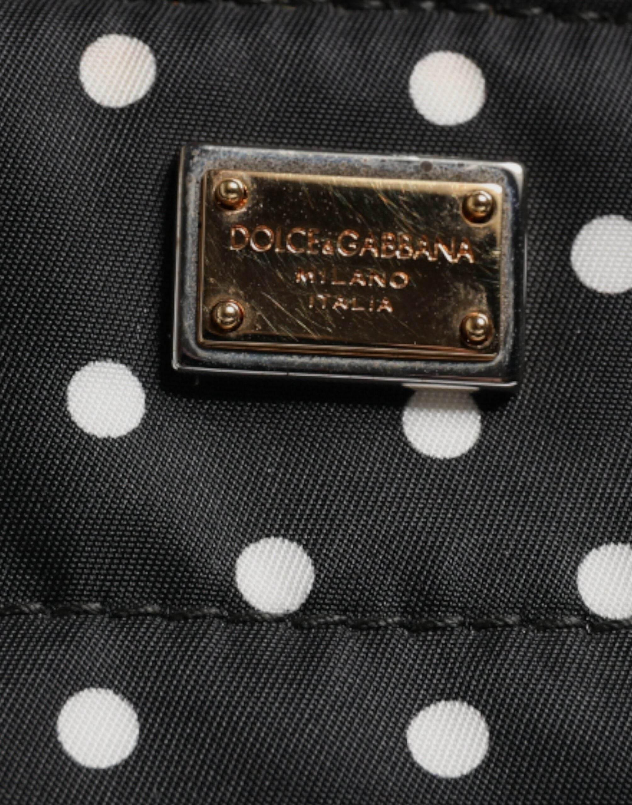 Dolce & Gabbana Black PolkaDot Nylon Shoulder Baby Tote Diaper Bag - Hilstor