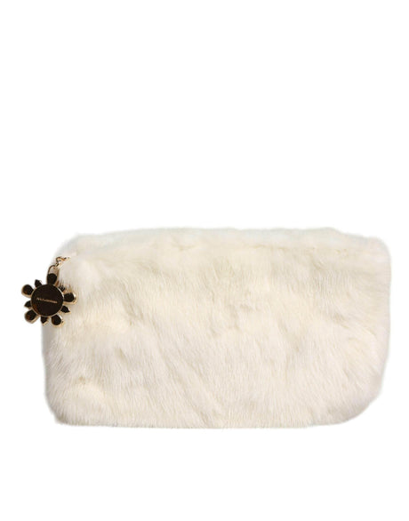 Dolce & Gabbana White Fur Handbag Clutch Purse Pouch Bag - Hilstor