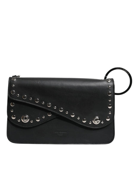 Dolce & Gabbana Black Small Leather Studded Shoulder Crossbody Bag - Hilstor