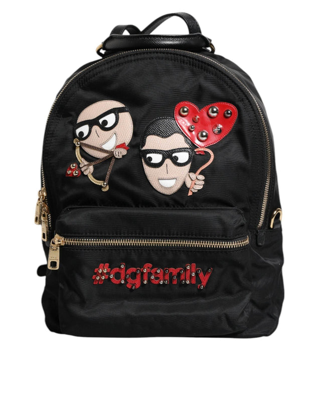 Dolce & Gabbana Black Nylon #DGFAMILY VULCANO Embellished Backpack Bag - Hilstor