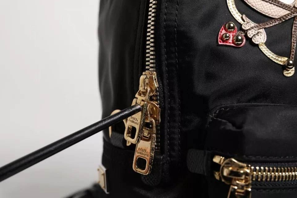 Dolce & Gabbana Black Nylon #DGFAMILY VULCANO Embellished Backpack Bag - Hilstor